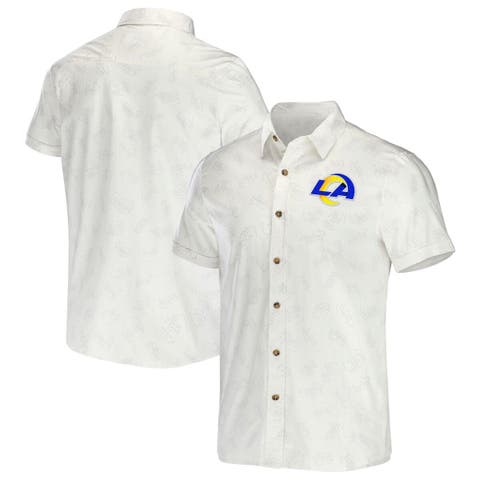 Men's Tommy Bahama White Chicago Bears Beach-Cation Throwback Button-Up  Woven Shirt