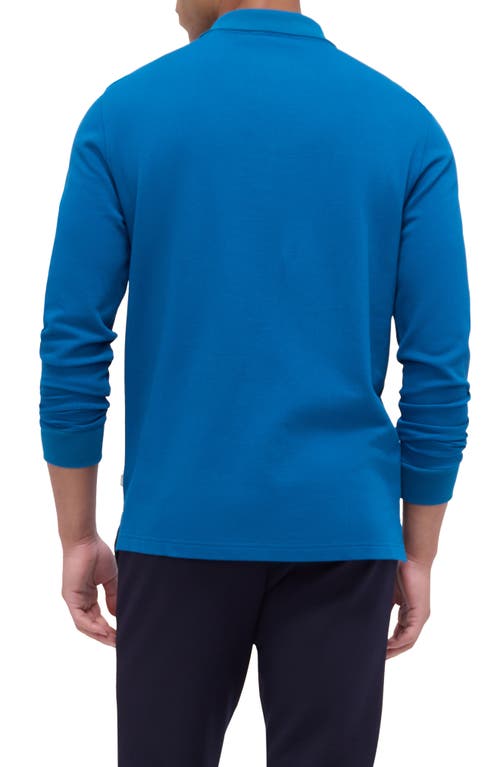 Shop Bugatchi Honeycomb Knit Long Sleeve Polo In Sapphire