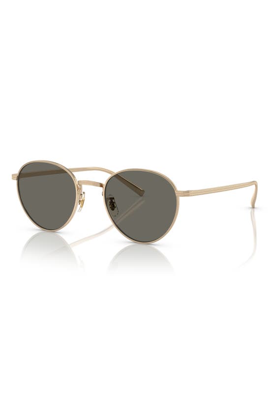 Shop Oliver Peoples Rhydian 49mm Round Sunglasses In Gold