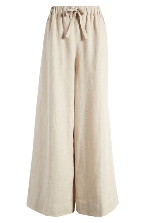 Conigli Wide Leg Linen Pants in Natural