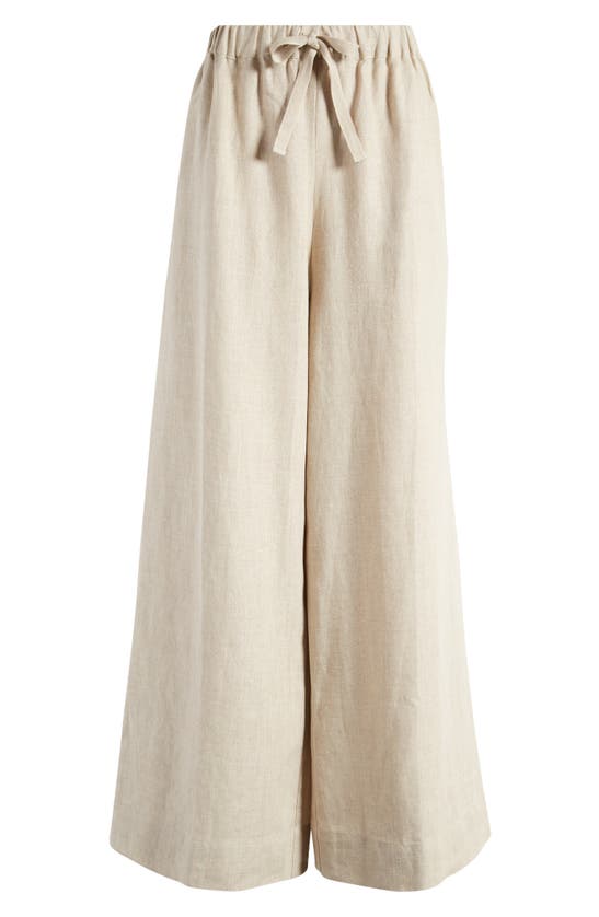 Shop Faithfull The Brand Conigli Wide Leg Linen Pants In Natural
