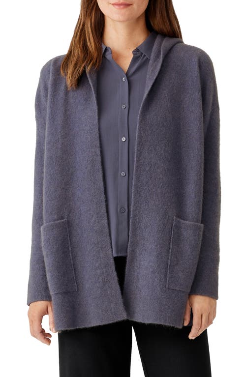 Eileen Fisher Cashmere Blend Hooded Cardigan in Twilight