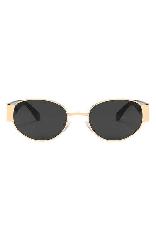 Shop Fifth & Ninth Elliot 57mm Polarized Oval Sunglasses In Black/gold