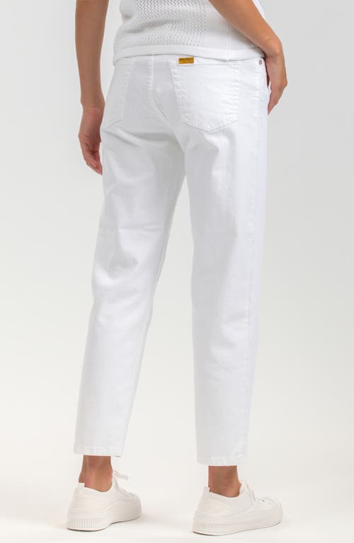 Pietro Brunelli Ankle Straight Leg Maternity Mom Jeans In White