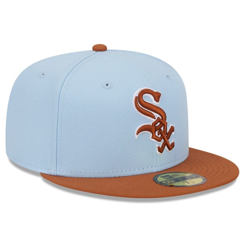 Shop New Era Light Blue/brown Chicago White Sox Spring Color Basic Two-tone 59fifty Fitted Hat