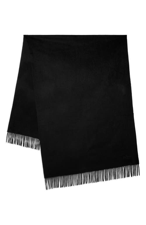 Mulberry Solid Merino Wool Scarf In Black