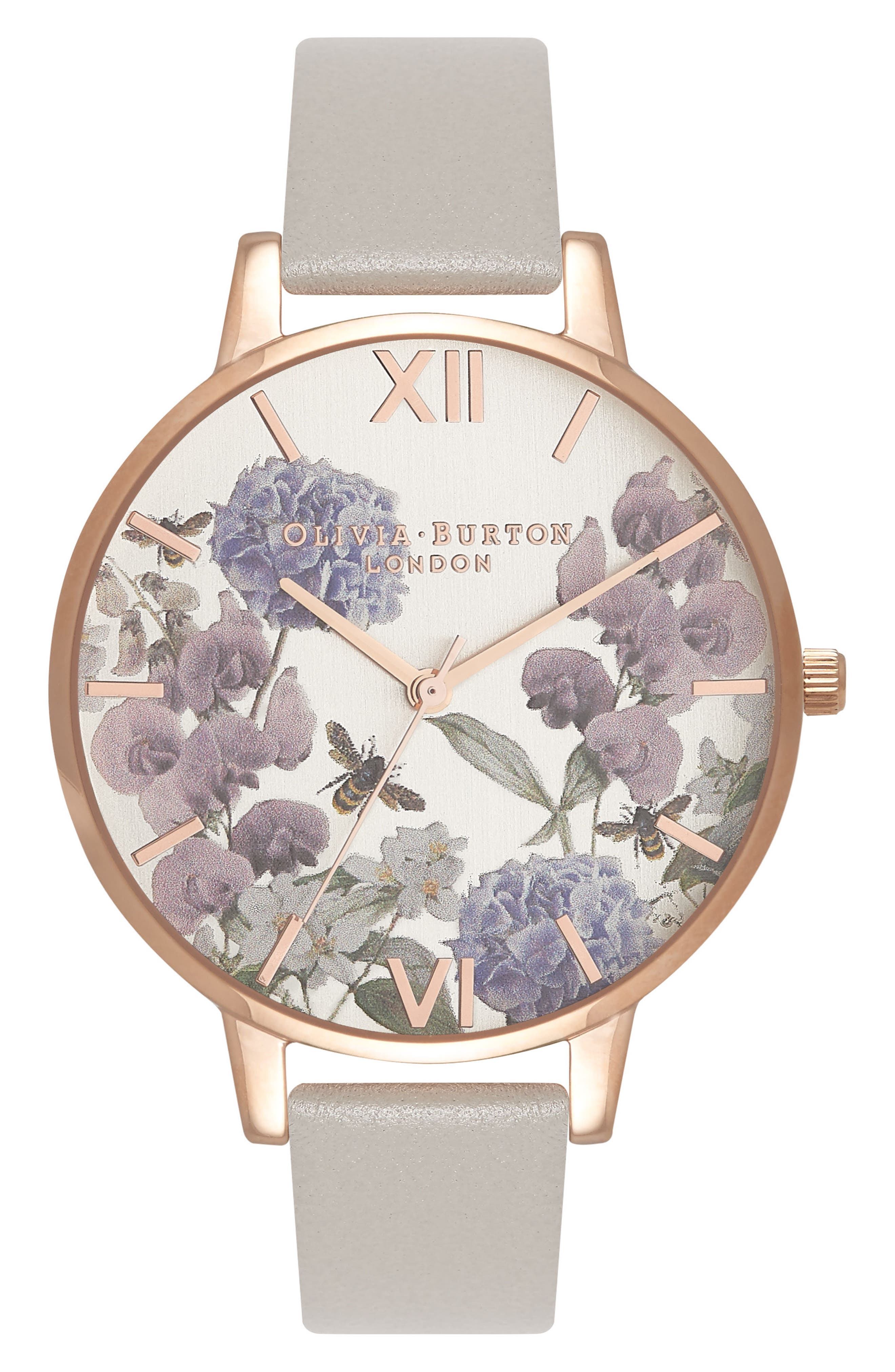 Olivia Burton Parlour Leather Strap Watch, 38mm Nordstrom