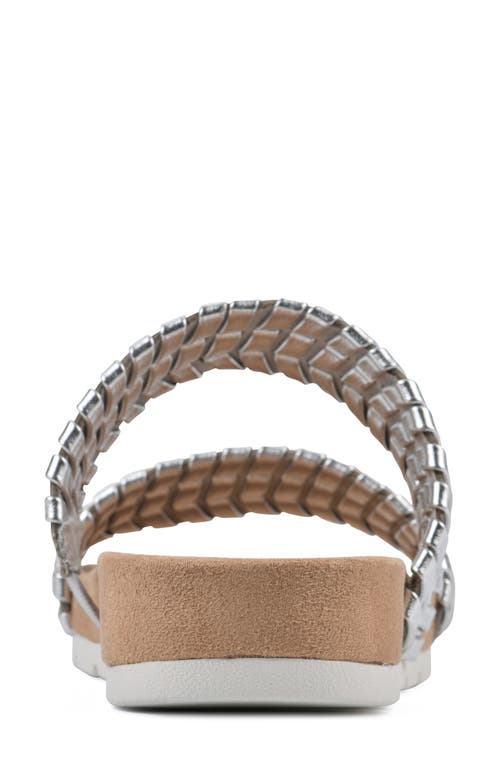 Shop Cliffs By White Mountain Tahnkful Weave Strap Sandal In Silver/metallic/smooth