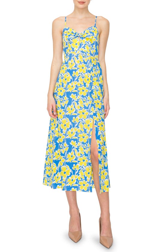 Melloday Printed Maxi Dress In Blue Yellow
