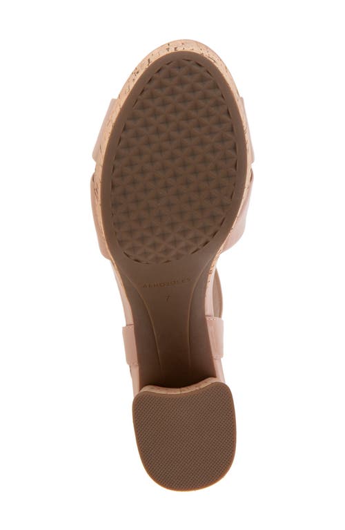 Shop Aerosoles Cosmos Sandal In Cipria Patent Pu W/cork Heel