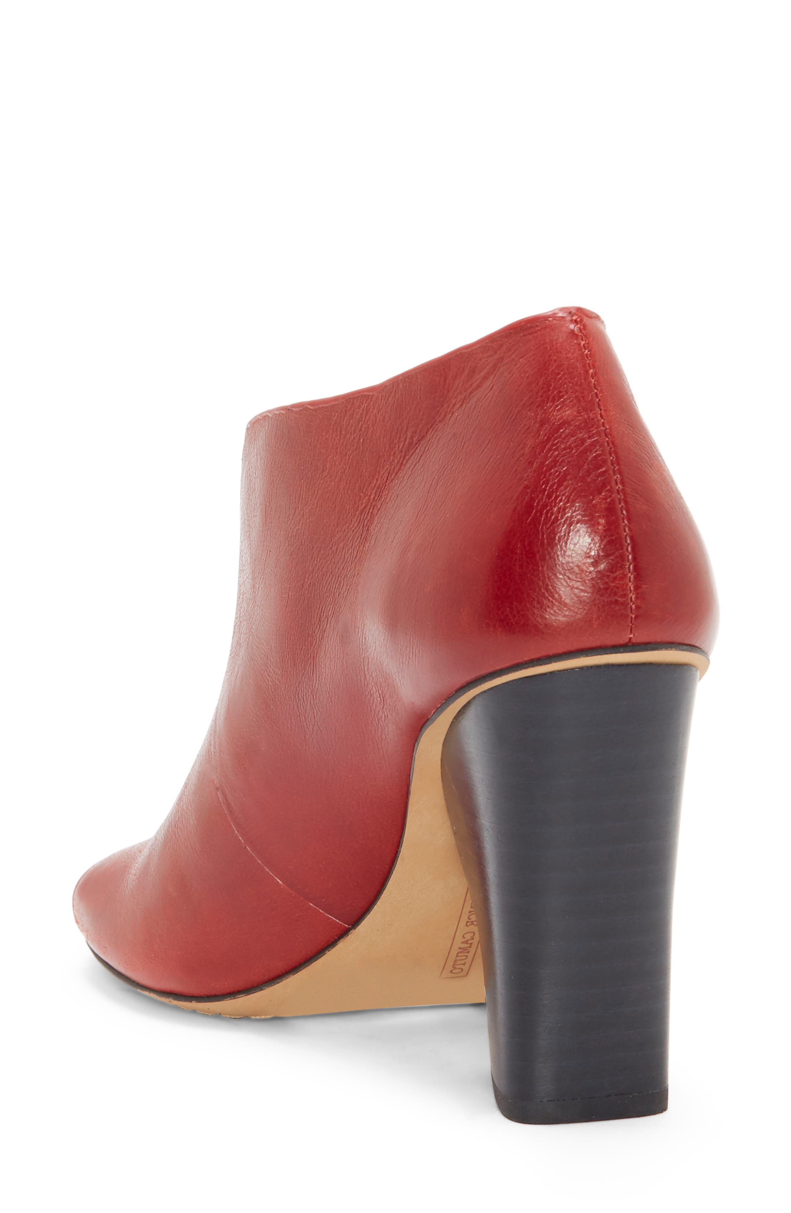 vince camuto andrita leather block heel booties