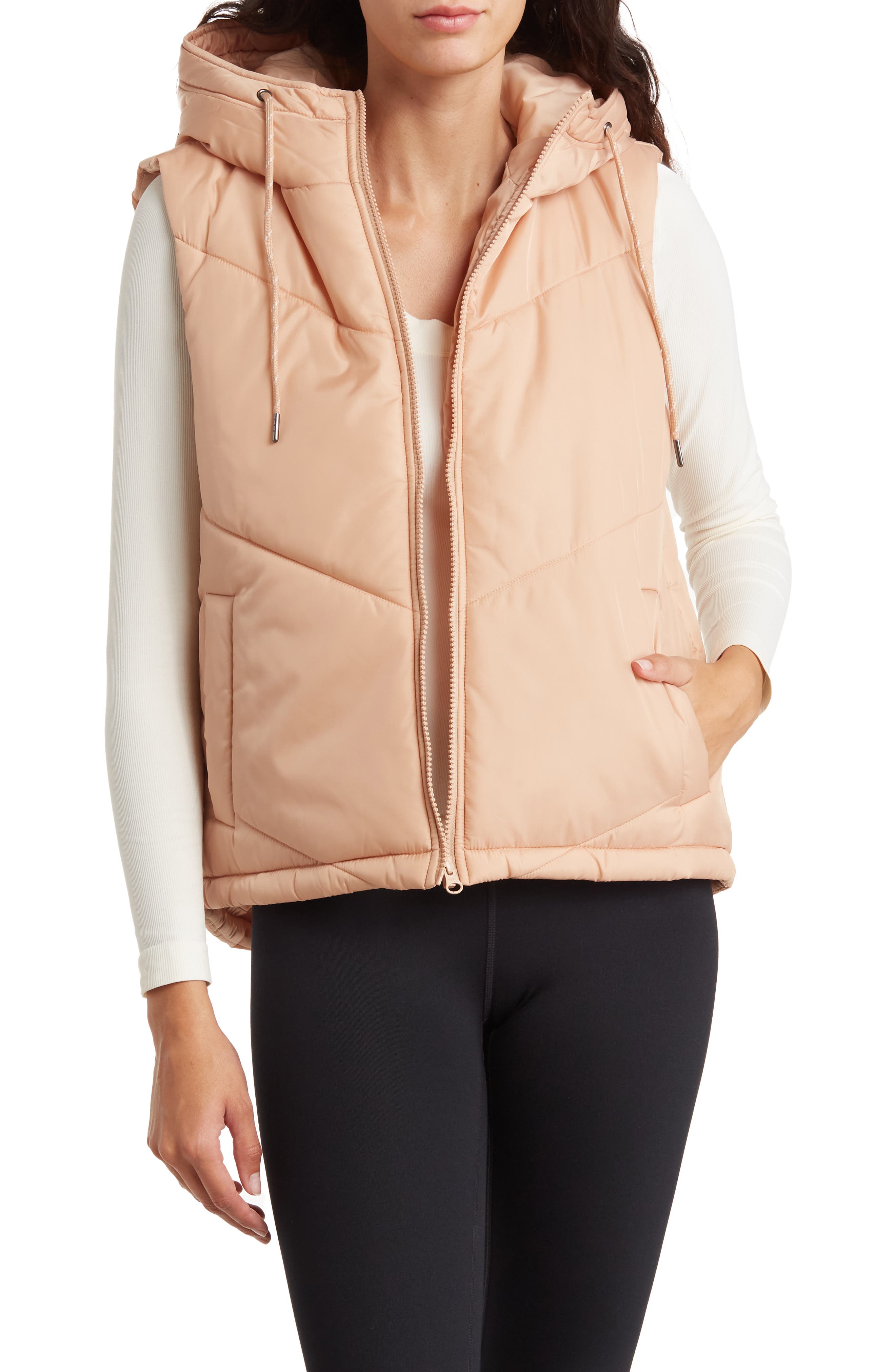 Z by Zella Hooded Short Puffer Vest Nordstromrack