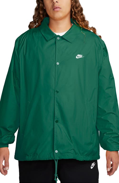 Shop Nike Club Coach's Jacket In Malachite/white