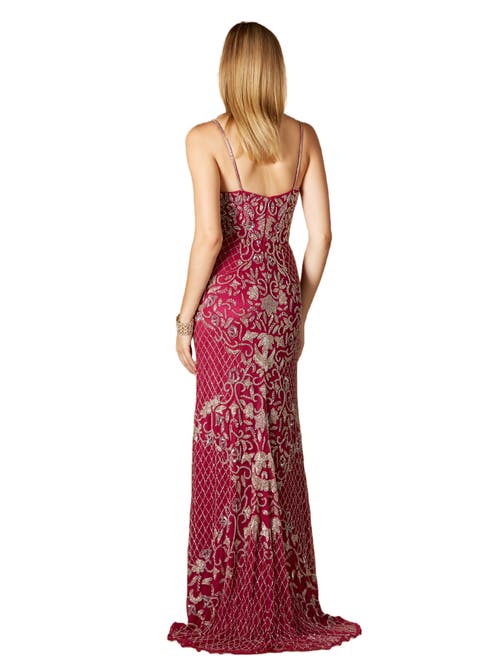 Lara New York Beaded Tank Dress With Slit In Raspberry