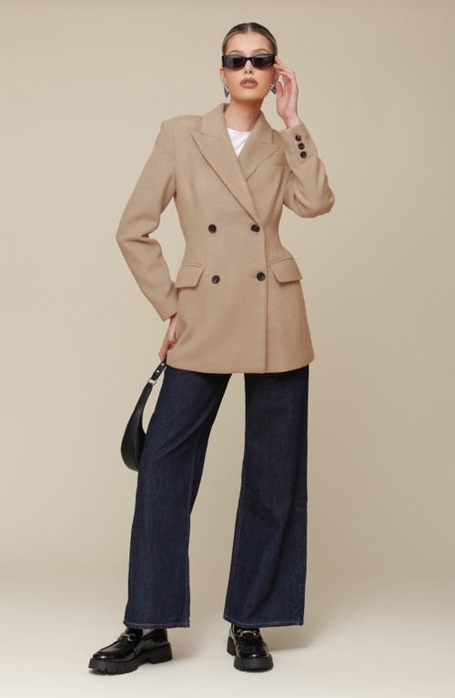 Shop Avec Les Filles Hourglass Blazer Coat In Camel