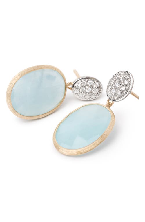 Shop Marco Bicego Siviglia Aquamarine & Pavé Diamond Drop Earrings In Yl/wh Gold