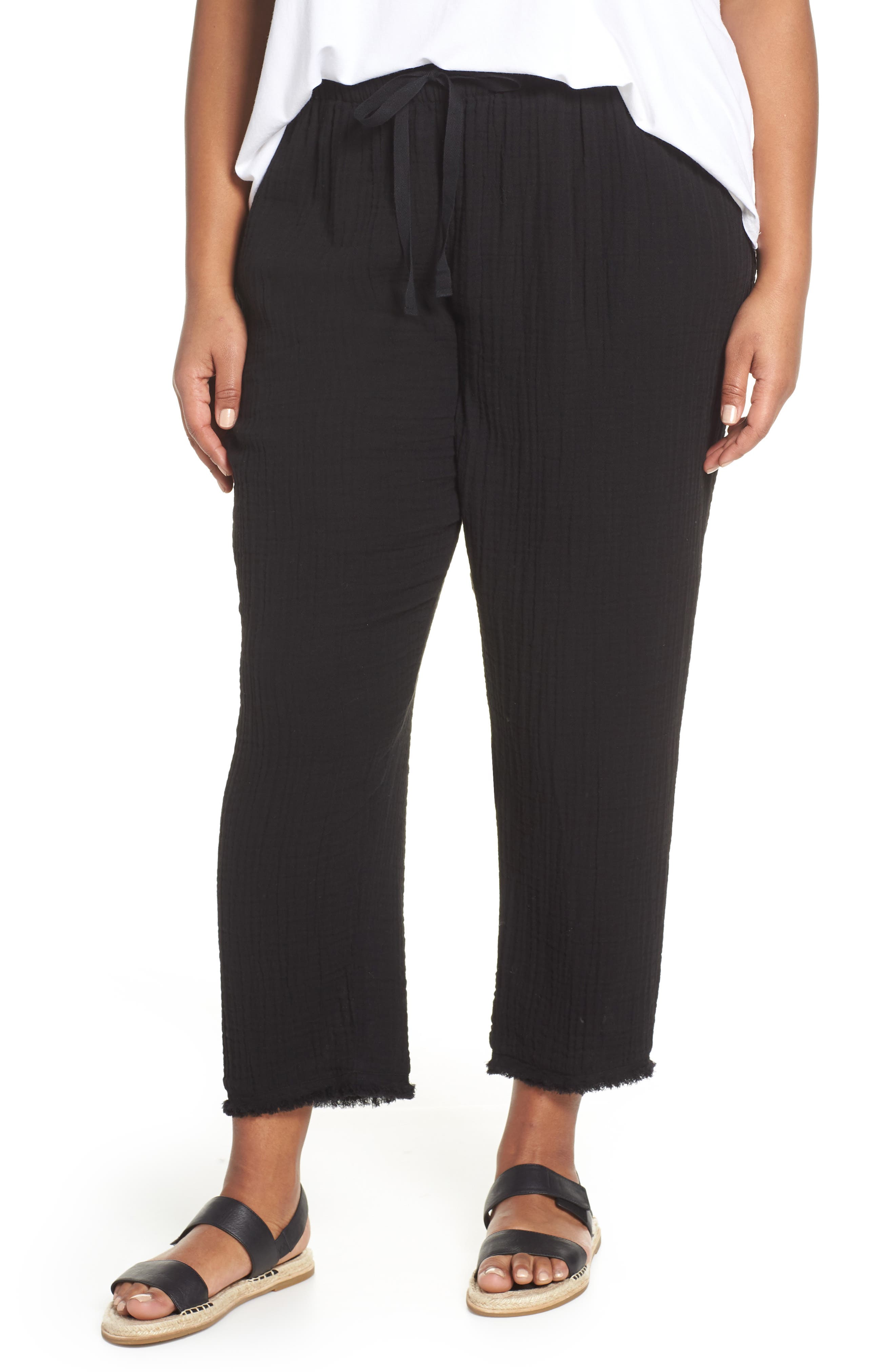 plus size gauze pants