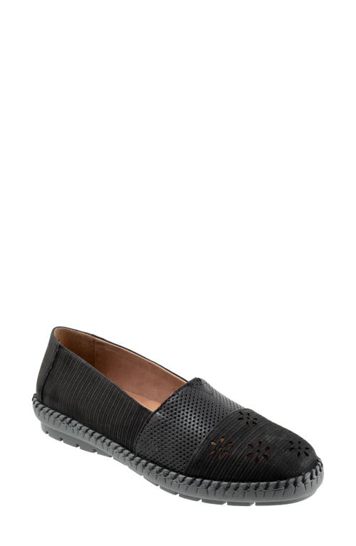 Trotters Ruby Perforated Loafer Black Nubuck at Nordstrom,