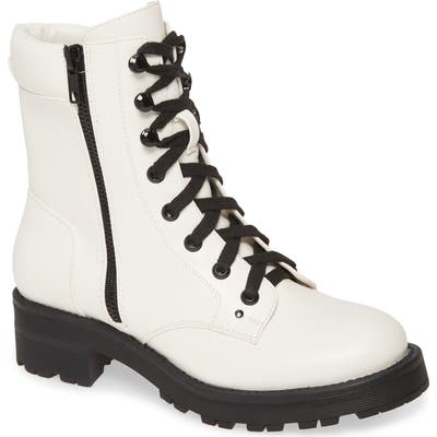 Mia Dean Combat Boot- White