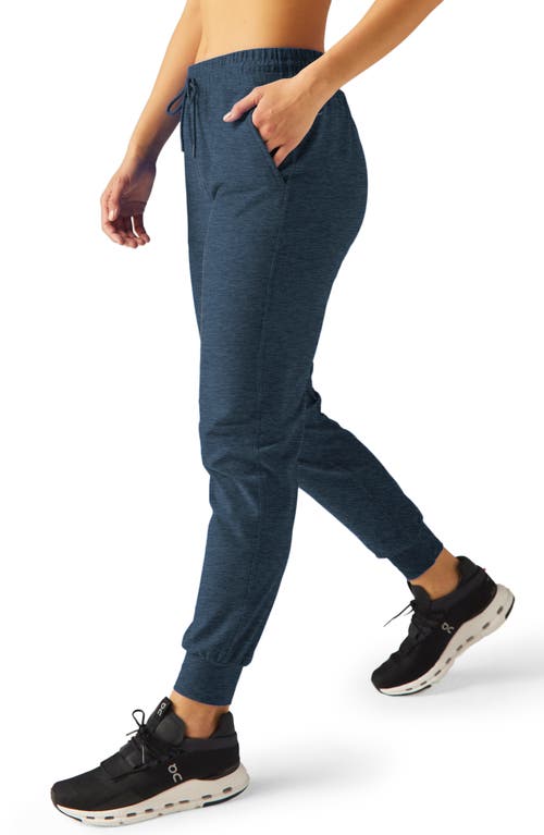 Beyond Yoga Womens Logo Comfy Jogger Pants In Nocturnal Navy