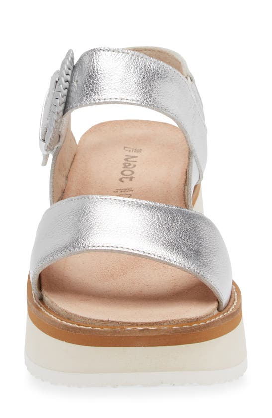 Naot Crepe Platform Sandal In Soft Silver Leather