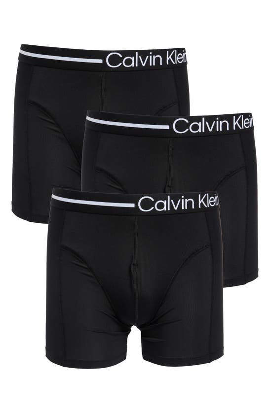 Shop Calvin Klein 3-pack Renew Boxer Briefs In Black