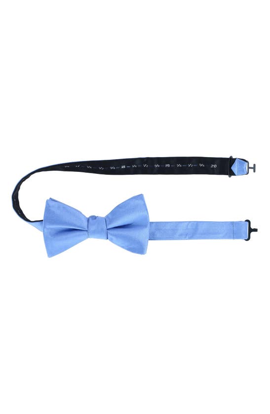 Shop Trafalgar Sutton Solid Silk Bow Tie In Light Blue
