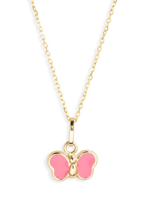 Bony Levy Kids' 14K Gold Butterfly Pendant Necklace in 14K Yellow Gold at Nordstrom, Size 15