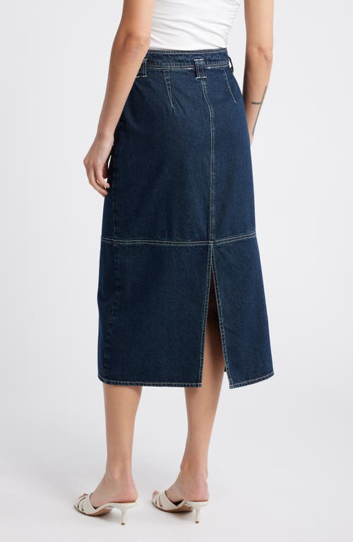 Shop Cleobella Sue Denim Midi Skirt In Dark Denim