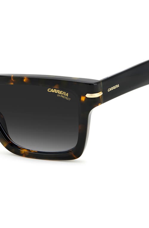 Carrera Eyewear 54mm Rectangular Sunglasses In Havana/grey Shaded