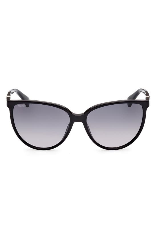 Max Mara 58mm Gradient Butterfly Sunglasses In Black/ Smoke