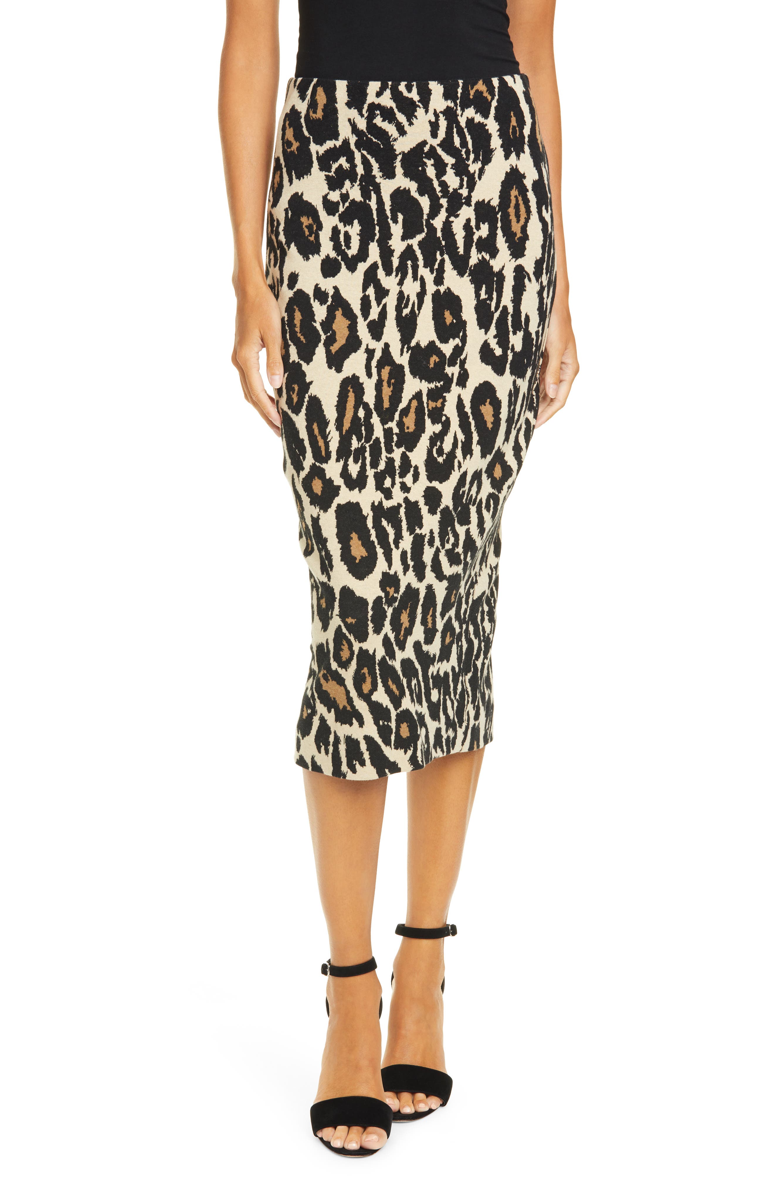 DVF Kara Animal Print Midi Pencil Skirt Nordstrom