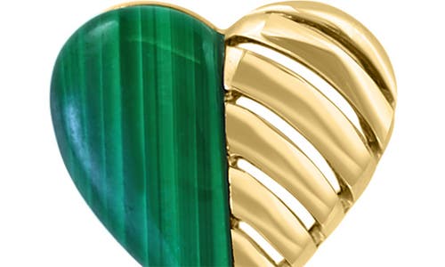 Effy Malachite Heart Stud Earrings In Green