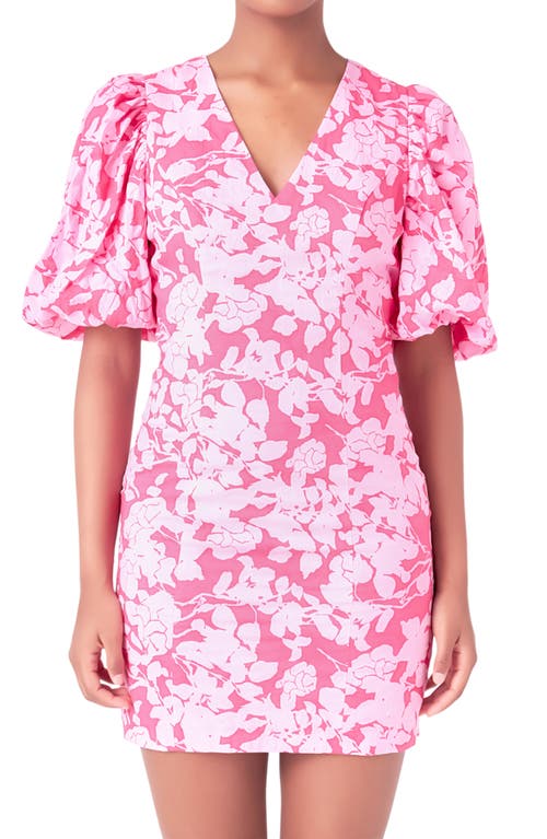 Endless Rose Floral Cotton Minidress In Red/pink