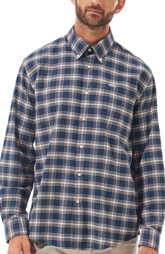 Barbour Men's Bowburn Brushed-finish Shirt In Navy Marl