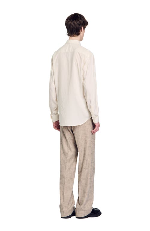 Shop Sandro Long-sleeved Loose-fit Shirt In White