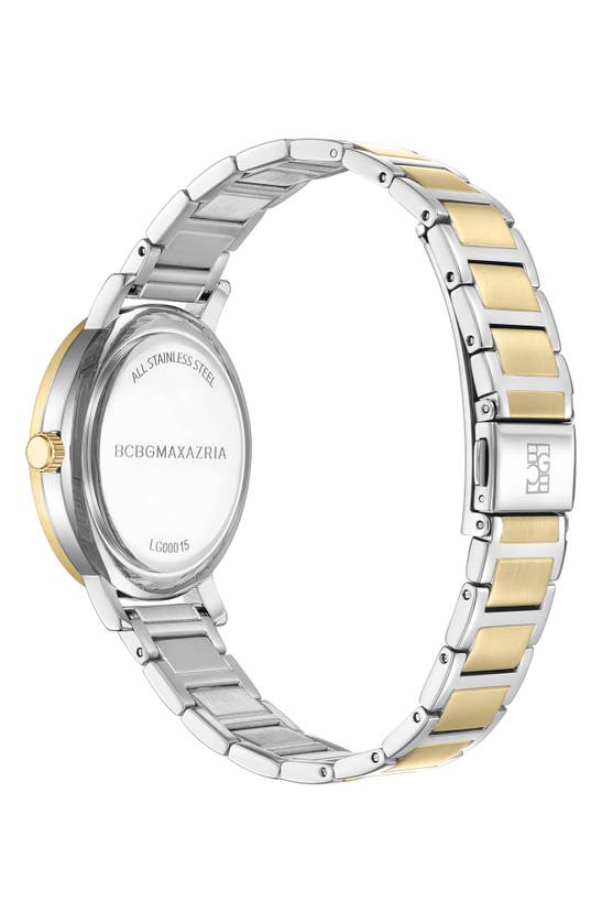 Shop Bcbg Max Azria 3-hand Quartz Bracelet Watch, 38mm In Gold/ Silver