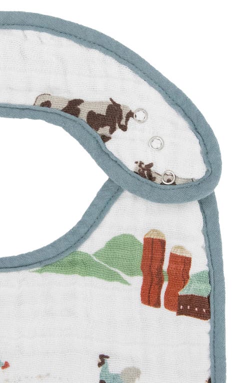 Little Unicorn 3-pack Classic Cotton Muslin Bibs In Farmyard