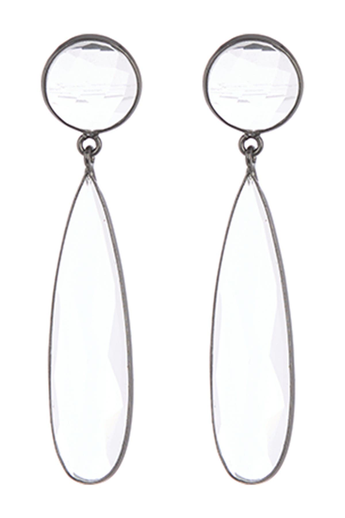 Adornia Sterling Silver Two Drop Pear Quartz Dangle Earrings