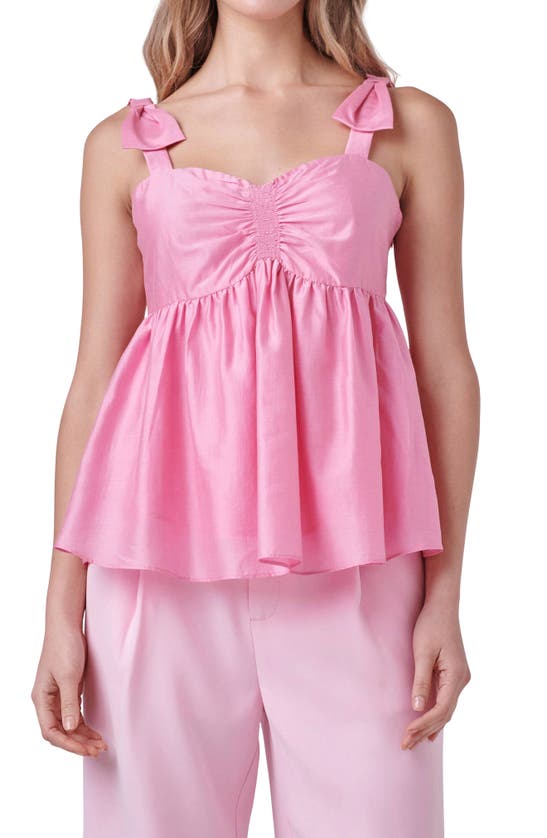 Endless Rose Bow Accent Tank In Pink