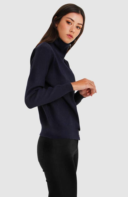 Shop Belle & Bloom Brother's Zip Front Jumper In Navy