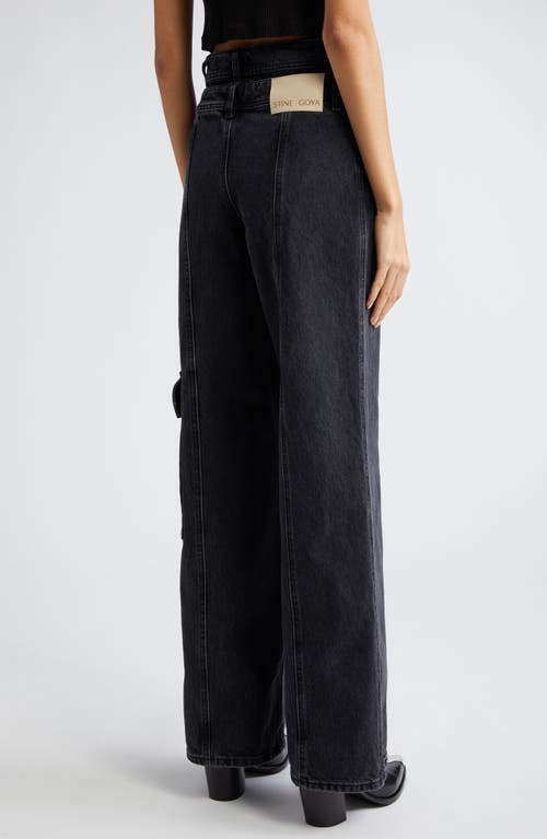 Stine Goya Paul Double Waistband Straight Leg Organic Cotton Jeans In Stone Wash Grey