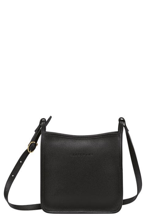 Women's Real Leather Crossbody Bag - Black