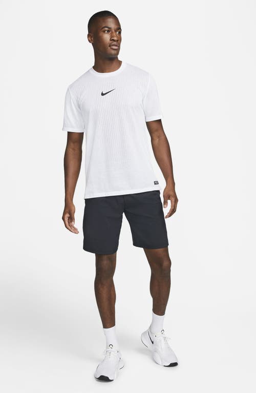 Shop Nike Pro Dri-fit Performance T-shirt In White/black