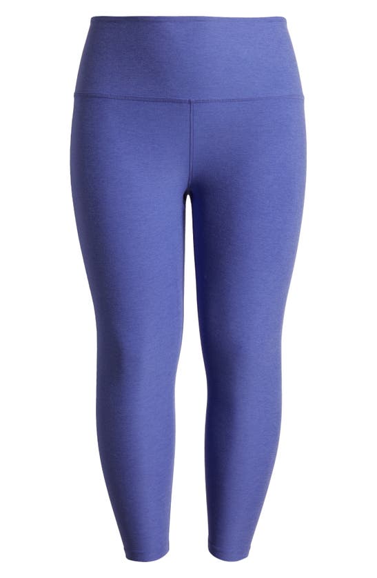 Shop Beyond Yoga High Waist Midi Leggings In Indigo Heather