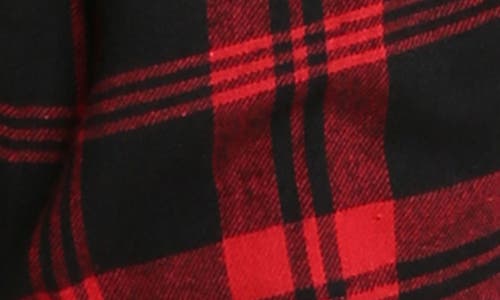 Sleephero Short Sleeve Flannel Pajamas In Red Buffalo Check