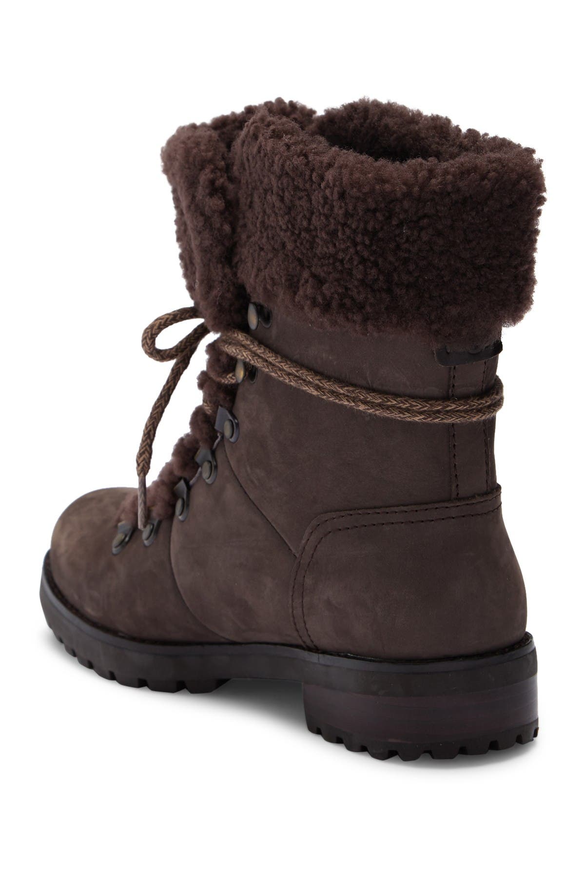 ugg fraser shearling and suede combat booties
