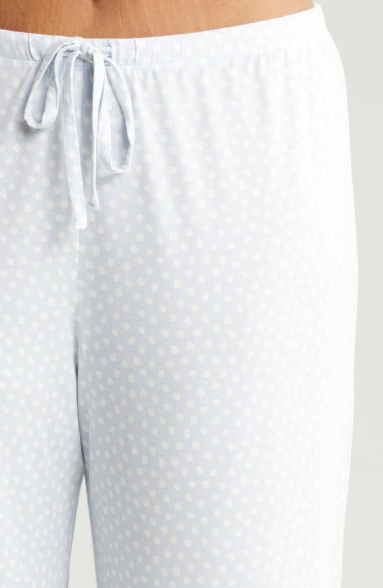 Shop Nordstrom Moonlight Crop Pajamas In Blue Feather Hatch Dot