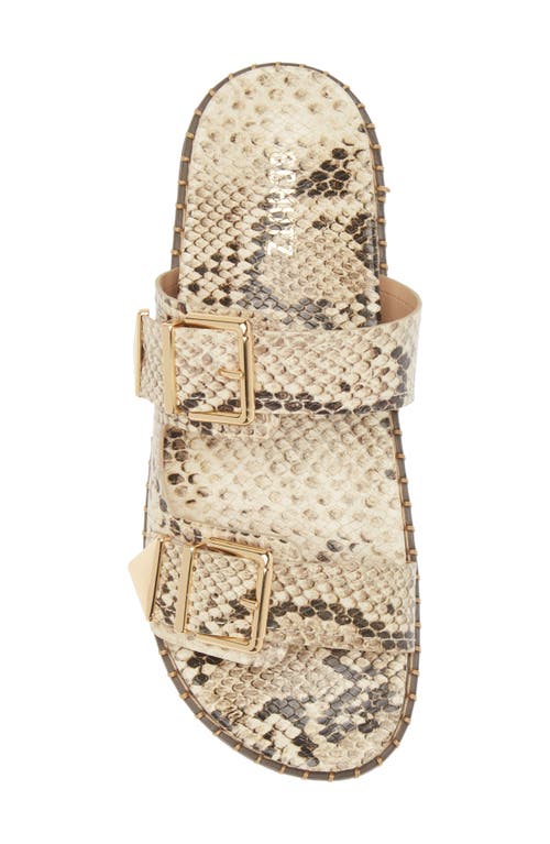 Shop Schutz Elana Snakeskin Print Slide Sandal In Natural