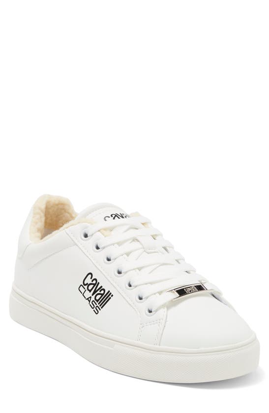 Roberto Cavalli Fleece Lined Sneaker In White